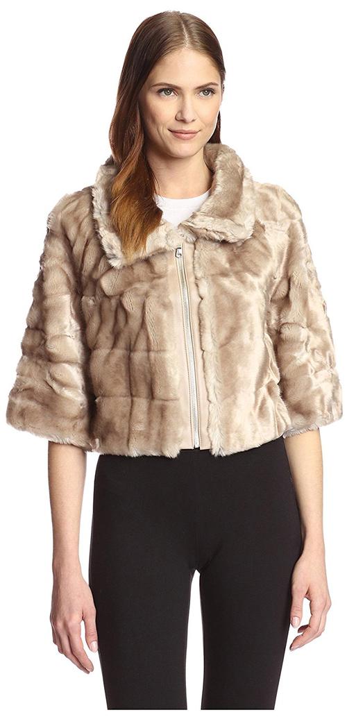 love token 女式 ivan 人造毛皮 capelet 灰褐色 x-small